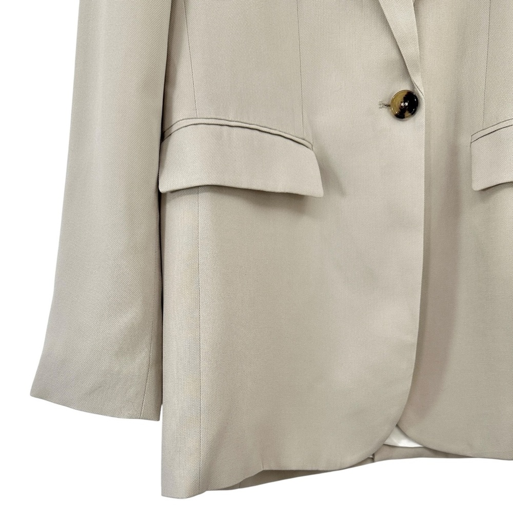 Zara Light Gray Single Button Oversized Lightweight Loose Fit Blazer Jacket - Picture 4 of 9
